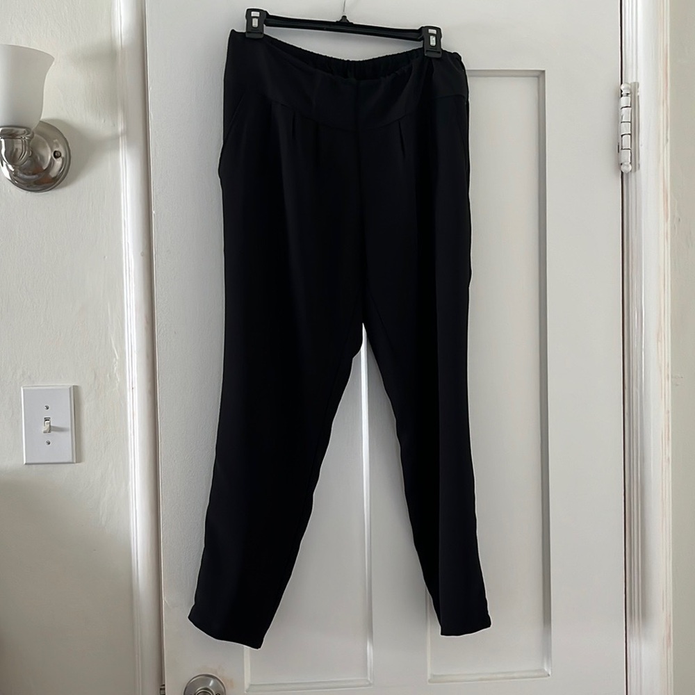 Hatch Drawstring Black Maternity Pants Size 1 - image 1
